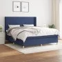 Box spring bed with blue fabric mattress 160x200 cm by vidaXL, Beds and slatted bases - Ref: Foro24-3131847, Price: 566,35 €,...
