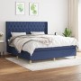 Box spring bed with blue fabric mattress 160x200 cm by vidaXL, Beds and slatted bases - Ref: Foro24-3132247, Price: 599,89 €,...