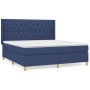 Box spring bed with blue fabric mattress 160x200 cm by vidaXL, Beds and slatted bases - Ref: Foro24-3132247, Price: 599,89 €,...
