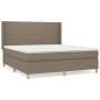 Box spring bed with taupe gray fabric mattress 160x200 cm by vidaXL, Beds and slatted bases - Ref: Foro24-3131845, Price: 626...