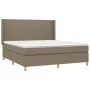 Box spring bed with taupe gray fabric mattress 160x200 cm by vidaXL, Beds and slatted bases - Ref: Foro24-3131845, Price: 634...