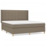 Box spring bed with taupe gray fabric mattress 160x200 cm by vidaXL, Beds and slatted bases - Ref: Foro24-3132005, Price: 583...