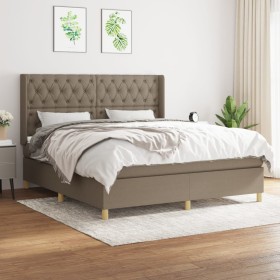 Cama box spring con colchón tela gris taupe 160x200 cm de vidaXL, Camas y somieres - Ref: Foro24-3132245, Precio: 650,13 €, D...