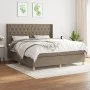 Box spring bed with taupe gray fabric mattress 160x200 cm by vidaXL, Beds and slatted bases - Ref: Foro24-3132245, Price: 661...