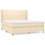 Box spring bed with cream fabric mattress 160x200 cm by vidaXL, Beds and slatted bases - Ref: Foro24-3131846, Price: 600,66 €...