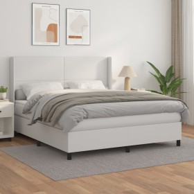Boxspringbett mit weißer Kunstledermatratze 160x200 cm von vidaXL, Betten und Lattenroste - Ref: Foro24-3132388, Preis: 607,3...