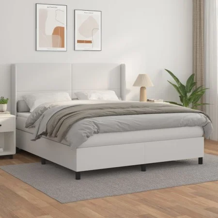 Boxspringbett mit weißer Kunstledermatratze 160x200 cm von vidaXL, Betten und Lattenroste - Ref: Foro24-3132388, Preis: 596,0...