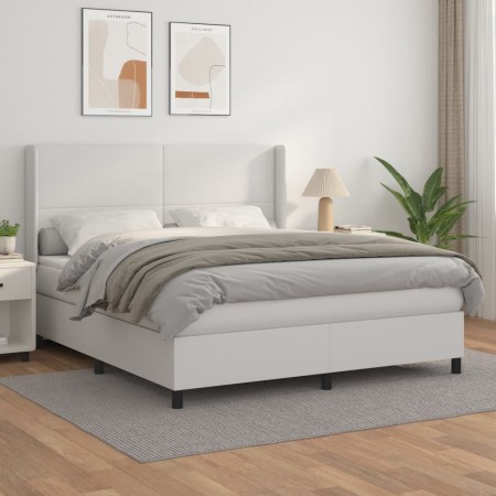 Boxspringbett mit weißer Kunstledermatratze 160x200 cm von vidaXL, Betten und Lattenroste - Ref: Foro24-3132388, Preis: 607,1...