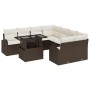 Conjunto de sofá de jardín Manual 9 pcs Marrón 100 x 55 x 73 cm