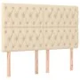 Box spring bed mattress and LED lights cream fabric 160x200 cm by vidaXL, Beds and slatted bases - Ref: Foro24-3135690, Price...