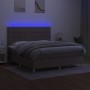 Cama box spring colchón y luces LED tela gris taupe 160x200 cm de vidaXL, Camas y somieres - Ref: Foro24-3135449, Precio: 575...