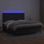 Box spring bed with mattress and LED black synthetic leather 160x200 cm by vidaXL, Beds and slatted bases - Ref: Foro24-31359...