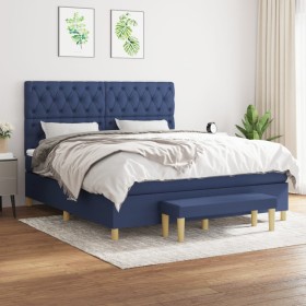 Boxspringbett mit blauer Stoffmatratze 160x200 cm von vidaXL, Betten und Lattenroste - Ref: Foro24-3137411, Preis: 627,40 €, ...