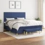 Box spring bed with blue fabric mattress 160x200 cm by vidaXL, Beds and slatted bases - Ref: Foro24-3137011, Price: 593,89 €,...
