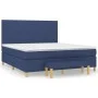 Box spring bed with blue fabric mattress 160x200 cm by vidaXL, Beds and slatted bases - Ref: Foro24-3137011, Price: 593,89 €,...