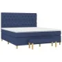 Box spring bed with blue fabric mattress 160x200 cm by vidaXL, Beds and slatted bases - Ref: Foro24-3137411, Price: 602,28 €,...