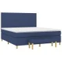 Box spring bed with blue fabric mattress 160x200 cm by vidaXL, Beds and slatted bases - Ref: Foro24-3137011, Price: 593,89 €,...