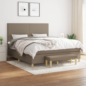 Box spring bed with taupe gray fabric mattress 160x200 cm by vidaXL, Beds and slatted bases - Ref: Foro24-3137009, Price: 656...