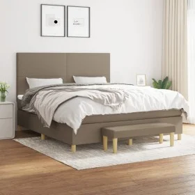 Box spring bed with taupe gray fabric mattress 160x200 cm by vidaXL, Beds and slatted bases - Ref: Foro24-3137009, Price: 669...