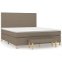 Box spring bed with taupe gray fabric mattress 160x200 cm by vidaXL, Beds and slatted bases - Ref: Foro24-3137009, Price: 656...