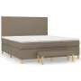 Box spring bed with taupe gray fabric mattress 160x200 cm by vidaXL, Beds and slatted bases - Ref: Foro24-3137009, Price: 669...