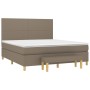 Box spring bed with taupe gray fabric mattress 160x200 cm by vidaXL, Beds and slatted bases - Ref: Foro24-3137009, Price: 656...