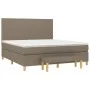 Box spring bed with taupe gray fabric mattress 160x200 cm by vidaXL, Beds and slatted bases - Ref: Foro24-3137009, Price: 669...