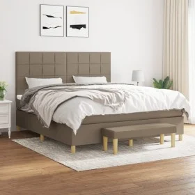 Box spring bed with taupe gray fabric mattress 160x200 cm by vidaXL, Beds and slatted bases - Ref: Foro24-3137169, Price: 621...