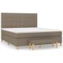 Box spring bed with taupe gray fabric mattress 160x200 cm by vidaXL, Beds and slatted bases - Ref: Foro24-3137169, Price: 610...