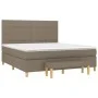 Box spring bed with taupe gray fabric mattress 160x200 cm by vidaXL, Beds and slatted bases - Ref: Foro24-3137169, Price: 621...