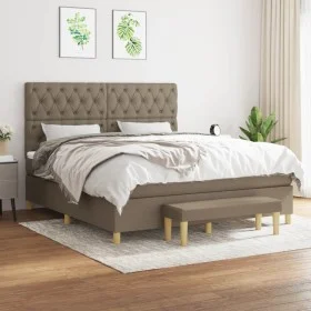 Box spring bed with taupe gray fabric mattress 160x200 cm by vidaXL, Beds and slatted bases - Ref: Foro24-3137409, Price: 666...