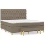 Box spring bed with taupe gray fabric mattress 160x200 cm by vidaXL, Beds and slatted bases - Ref: Foro24-3137409, Price: 666...
