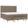 Box spring bed with taupe gray fabric mattress 160x200 cm by vidaXL, Beds and slatted bases - Ref: Foro24-3137409, Price: 681...