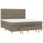Box spring bed with taupe gray fabric mattress 160x200 cm by vidaXL, Beds and slatted bases - Ref: Foro24-3137409, Price: 666...