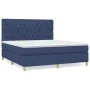 Box spring bed with blue fabric mattress 160x200 cm by vidaXL, Beds and slatted bases - Ref: Foro24-3142591, Price: 558,32 €,...