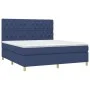 Box spring bed with blue fabric mattress 160x200 cm by vidaXL, Beds and slatted bases - Ref: Foro24-3142591, Price: 558,32 €,...