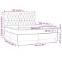 Box spring bed with blue fabric mattress 160x200 cm by vidaXL, Beds and slatted bases - Ref: Foro24-3142591, Price: 593,52 €,...