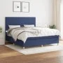 Box spring bed with blue fabric mattress 160x200 cm by vidaXL, Beds and slatted bases - Ref: Foro24-3142191, Price: 559,30 €,...
