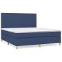 Box spring bed with blue fabric mattress 160x200 cm by vidaXL, Beds and slatted bases - Ref: Foro24-3142191, Price: 559,30 €,...