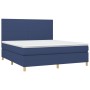 Box spring bed with blue fabric mattress 160x200 cm by vidaXL, Beds and slatted bases - Ref: Foro24-3142191, Price: 570,35 €,...