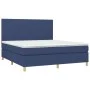 Box spring bed with blue fabric mattress 160x200 cm by vidaXL, Beds and slatted bases - Ref: Foro24-3142191, Price: 559,30 €,...