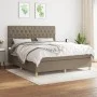 Cama box spring con colchón tela gris taupe 160x200 cm de vidaXL, Camas y somieres - Ref: Foro24-3142589, Precio: 641,66 €, D...