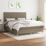 Cama box spring con colchón tela gris taupe 160x200 cm de vidaXL, Camas y somieres - Ref: Foro24-3142589, Precio: 642,53 €, D...