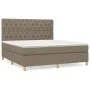 Box spring bed with taupe gray fabric mattress 160x200 cm by vidaXL, Beds and slatted bases - Ref: Foro24-3142589, Price: 654...