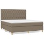 Cama box spring con colchón tela gris taupe 160x200 cm de vidaXL, Camas y somieres - Ref: Foro24-3142589, Precio: 642,53 €, D...