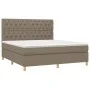 Box spring bed with taupe gray fabric mattress 160x200 cm by vidaXL, Beds and slatted bases - Ref: Foro24-3142589, Price: 654...