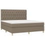 Cama box spring con colchón tela gris taupe 160x200 cm de vidaXL, Camas y somieres - Ref: Foro24-3142589, Precio: 642,53 €, D...