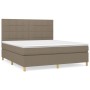 Box spring bed with taupe gray fabric mattress 160x200 cm by vidaXL, Beds and slatted bases - Ref: Foro24-3142349, Price: 576...