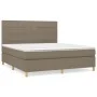 Box spring bed with taupe gray fabric mattress 160x200 cm by vidaXL, Beds and slatted bases - Ref: Foro24-3142349, Price: 586...