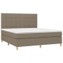 Box spring bed with taupe gray fabric mattress 160x200 cm by vidaXL, Beds and slatted bases - Ref: Foro24-3142349, Price: 576...